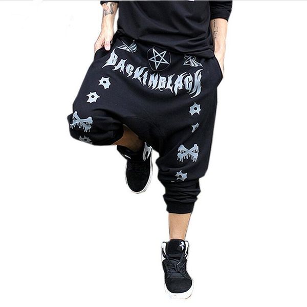 

2019 new fashion men's large harem pants brand men's plus size -5xl harem pants hippop dancing trousers men casual a3392, Black