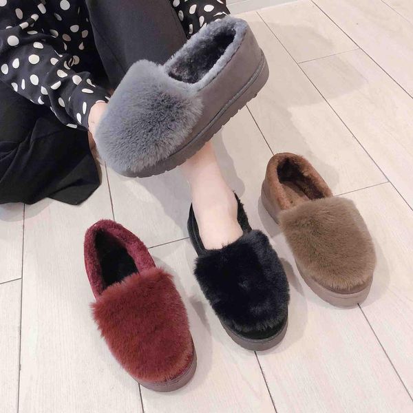 

women shoes autumn casual female sneakers loafers fur flats shallow mouth clogs platform women's moccasins round toe fall dress, Black