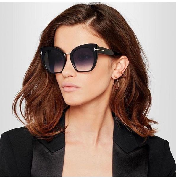 

2020 new gradient points sun glasses tom high fashion brands for women sunglasses cateyes oculos feminino de sol, White;black