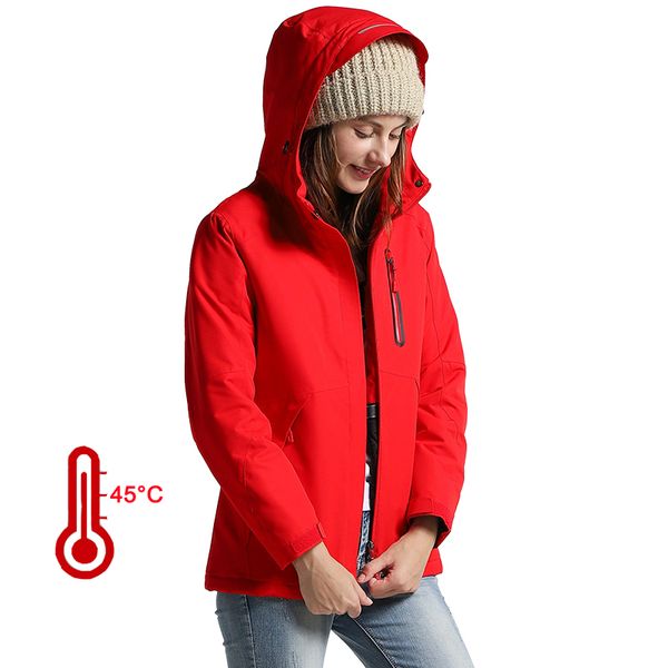 

winter fashion casual couple models constant temperature heating jacket, Black
