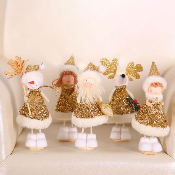 

украшения рождественской елки мини золото серебро xmas подвеска плюшевой симпатичные куклы украшения висячих украшений партия подарок home d