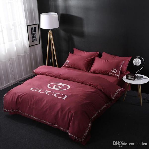 

new european stlye letter flower bed linens 4pcs bedding sets bed set duvet cover woven bed sheet household cover set 55