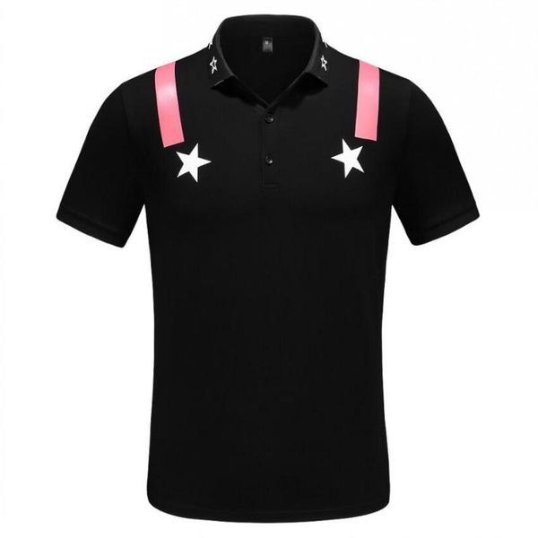 

mens designer polo shirt brand five-pointed star printing t shirts for italy fashion men high street cotton tags t shirts, White;black