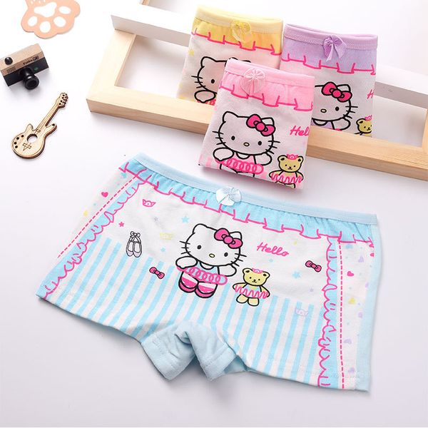 

4 pc children's underwear, cute cartoon printing, girl's flat angle underwear, children's cotton girl's pants, Camo