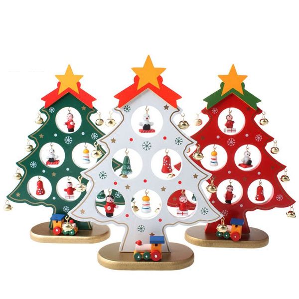 

2019 christmas single piece wooden christmas tree desksmall diy mini tree decoration ornaments dropshipping
