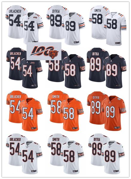 

Cu tomized men 039 women 039 youth bear 54 brian urlacher 89 mike ditka 58 roquan mith 100th ea on game football jer ey