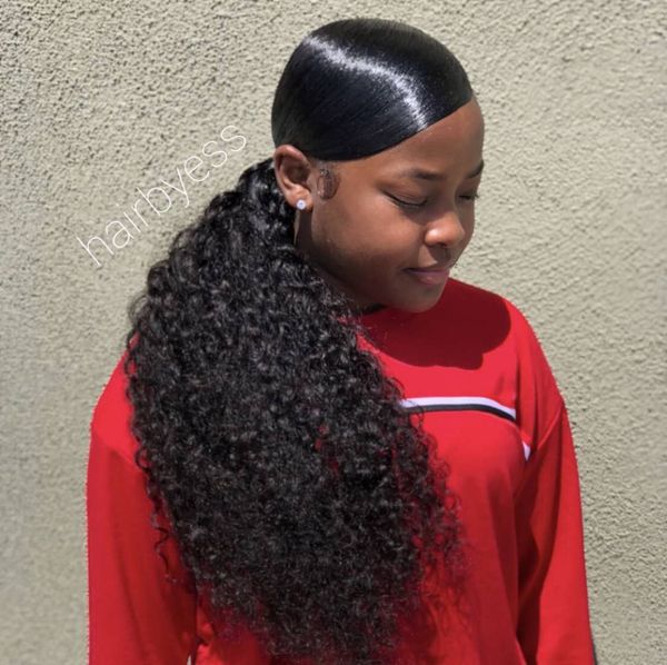 

afro kinky curly human hair ponytail extensions kinky curly drawstring human hair ponytail hairpieces natural curly clip in ponytail 140, Black