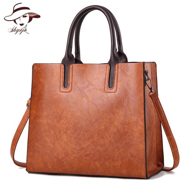 

vintage women leather handbags large tote crossbody bags female messenger shoulder bag bolsas femininas sac a main