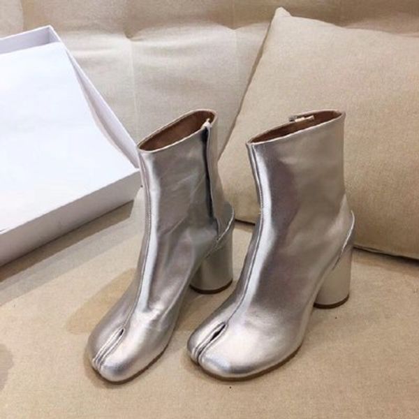 

perfect official quality maison tabi leather booties fashion street style shoes new designer split-toe margiela ankle mm6 boots, Black