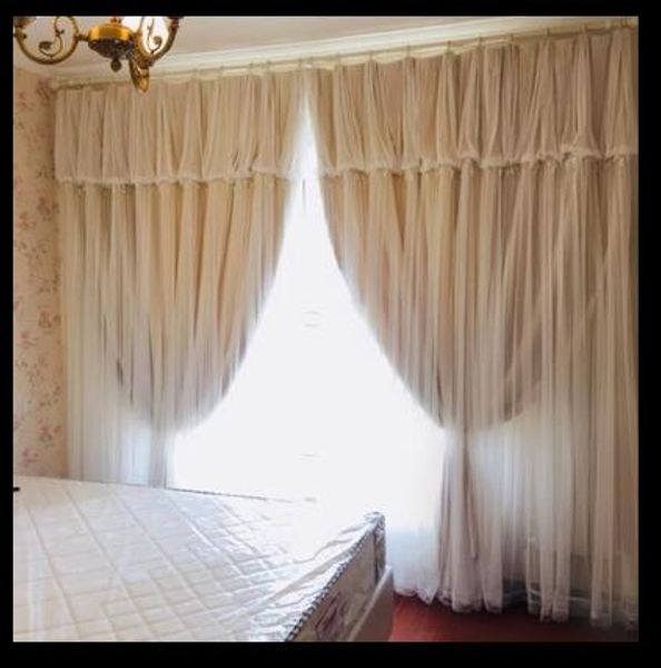 

finished curtains simple bedroom warm korean princess wind shading floor gauze curtain