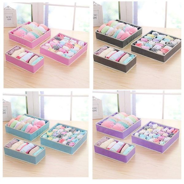 

3pcs / set multifunctional clothes socks ties underwear storage boxes organizer container home tiny things fabric storage box