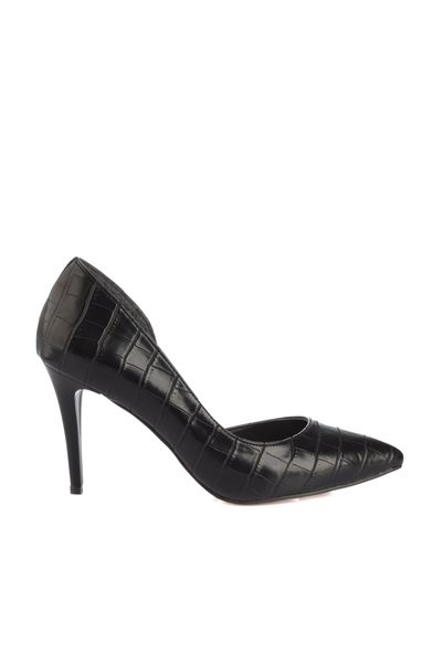 

trendyol kroko women classic heels shoes takss20to0283, Black