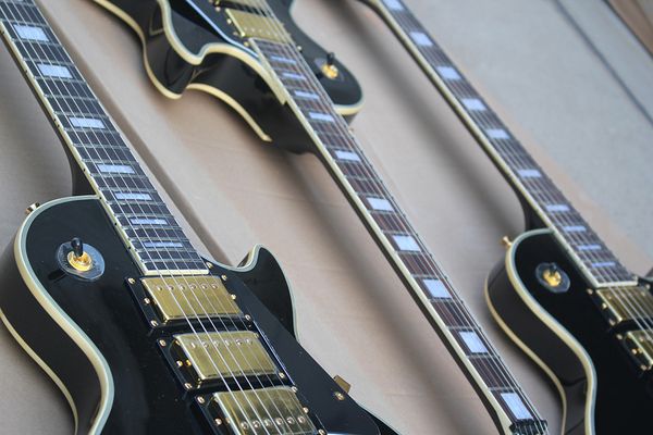 

factory custom black electric guitar with hhh pickups rosewood fretboard black pickguard gold hardwares offer customized