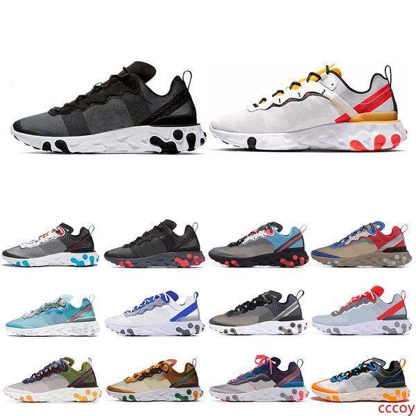 

react element 55 87 running shoes for mens womens tour yellow triple black white royal tint sail women sports sneakers size 36-45