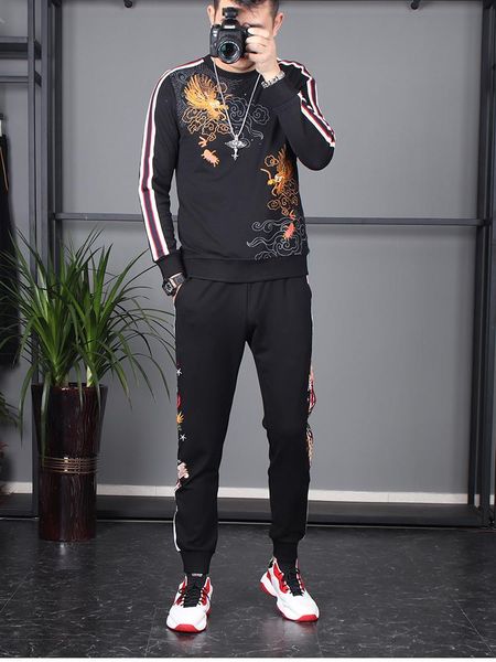 

2019 designer tracksuit men luxury sweat suits autumn brand tracksuits jogger suits heavy industries embroidered hoodies+ pants sets sports, Gray