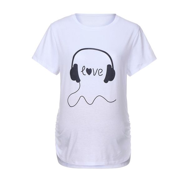 

sagace tees women short sleeve maternity clothings pregnant maternity t-shirt printing o-neck solid nursing apl18, White