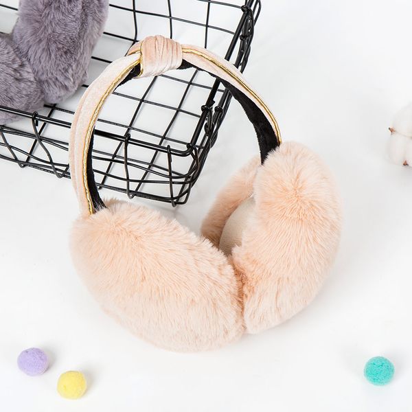 

women winter earmuff cute faux fur ear muffs adjustable warm thermal fluffy plush ear cover protector girls, Blue;gray