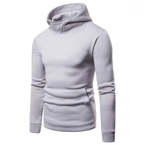 

casual sweatshirts long sleeved clothes for hommes mens solid hoodies spring autumn male, Black