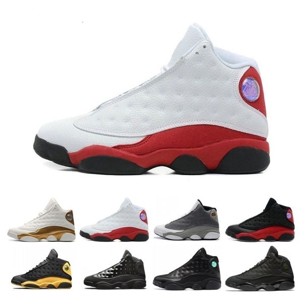 

13 quality 13s lakers rivals atmosphere grey phantom black cat men women basketball shoes flint bred olive sneakers