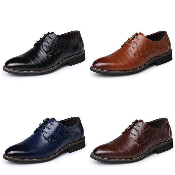 

merkmak new classic leather men brogues shoes lace-up bullock business dress men oxfords shoes male formal shoes, Black