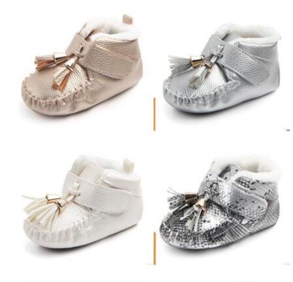 

2020 new winter fringed 0-1 year old newborn shoes, velvet baby shoes, antiskid shoes, toddler shoes w538