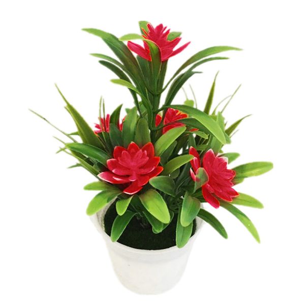 

18x11cm simulation artificial flower potted home and garden deskfake plants bonsai for household livingroom table decoratio