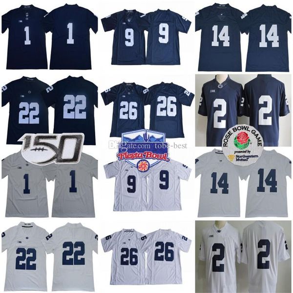 

2020 penn state nittany lion 26 saquon barkley 14 sean clifford 22 john cappelletti 1 kj hamler 9 trace mcsorley college jerseys, Black