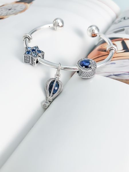 

новая мода ювелирные изделия подлинные серебряные браслеты пандора открытые браслеты 925 бисером браслеты женщины ювелирные изделия делая di, Golden;silver