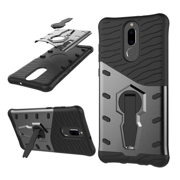 

case for huawei mate 10 lite / maimang 6 shockproof with stand 360 rotation back cover contrast color hard pc