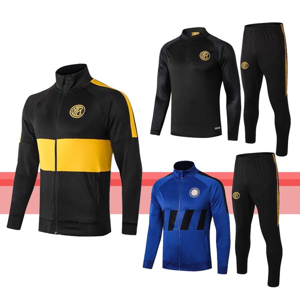 

2019 2020 inter milan soccer tracksuit alexis football sportswear training wear coat sets lukaku 19/20 football tracksuit jacket shirts, Black