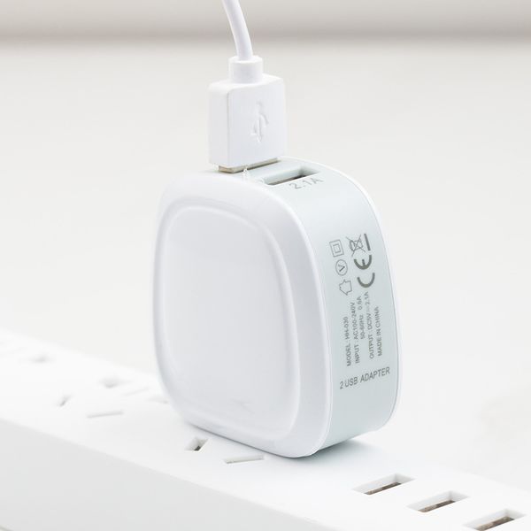 

new arrival 5v phone adapter phone charger dual usb charging plug head universal mobile phone direct chargers for us black white colors