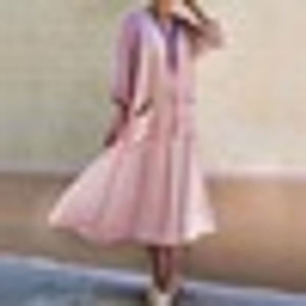 

women vacation dress fashion loose casual oversized round neck striped pockets long dress boho beach holiday dresses, Black;gray