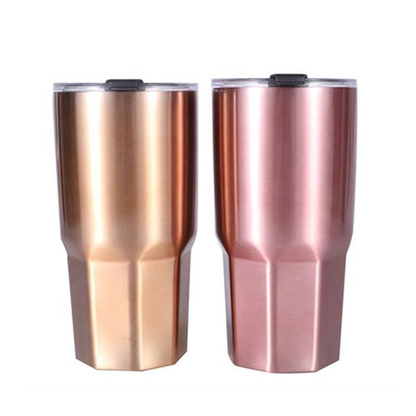 

new rose gold 30oz stainless steel vacuum insulation coffee tumbler cups outdoor portable car mug with lid