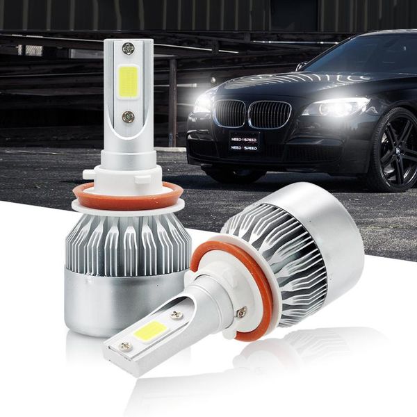 

anblub 72w led auto bulb light h1 h3 h7 h11 9005 9006 9007 h4 hi/lo beam cob led car headlights kit 6000k 12v 24v dc