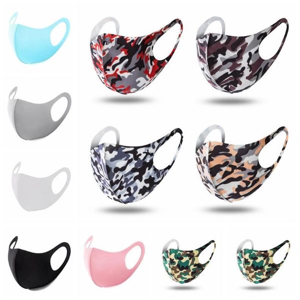 

Camo Ice Silk Mask in stock! Camouflage Adult Anti Dust Face Mouth Cover Masks Dustproof Pollution Washable Reusable Mask LJJA3970