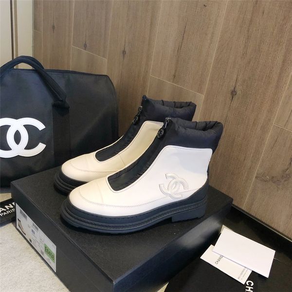 

A4 per onality fa hion ca ual wild hoe autumn and winter outdoor travel boot luxury elegant original box packaging zapato de mujer, Black