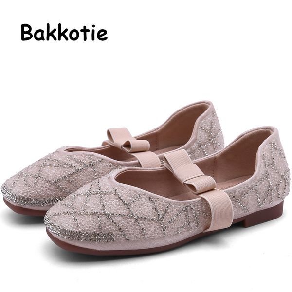 

bakkotie 2019 kids autumn dress shoes baby girls sweet bowtie mary jane flats princess fashion rhinestone pink pu leather shoes, Black;grey