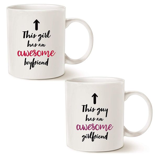 

mauag valentine's day gifts funny couples coffee mug set, gifts for boyfriend girlfriend present cup white, 11 oz dropshipping