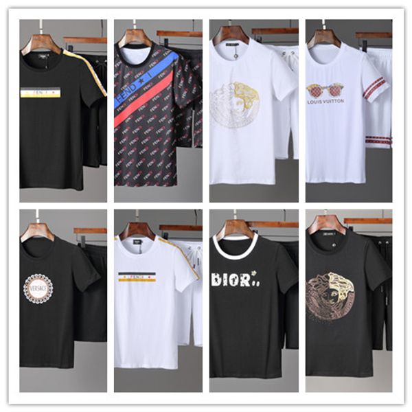 

man tracksuit sets pants summer new men's cotton t shirt + shorts casual sets tennies sportswear mens clothing male sweatshirt tracksui, Gray