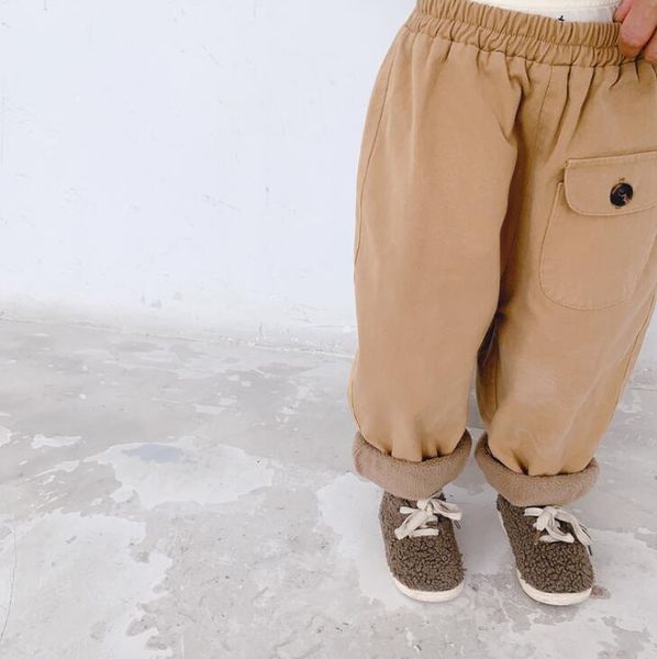 

2019 korea style girls boys thicken harem pants winter fashion kids pants 1-6t hh653, Blue