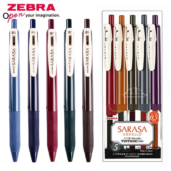 

zebra sarasa jj15 retro gel pen 5color/set 0.5mm limited edition pen quick-drying anti-fatigue color signature
