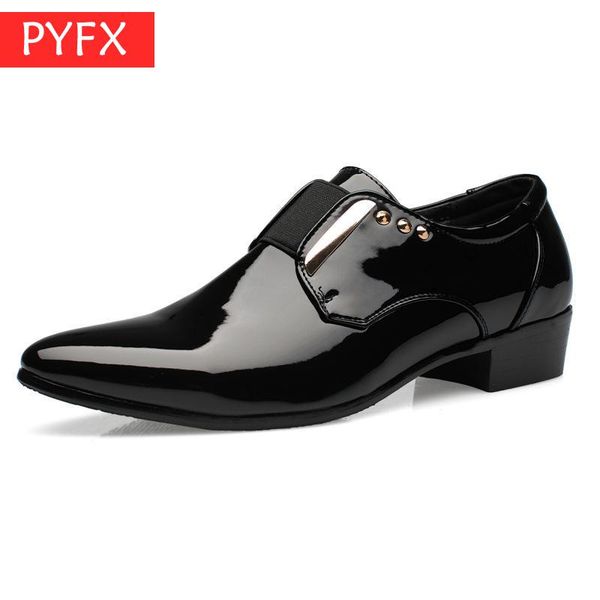 

autumn 2019 new business dresses leisure men's spikes classic metal decorated british -style suit leather shoes discount, Black
