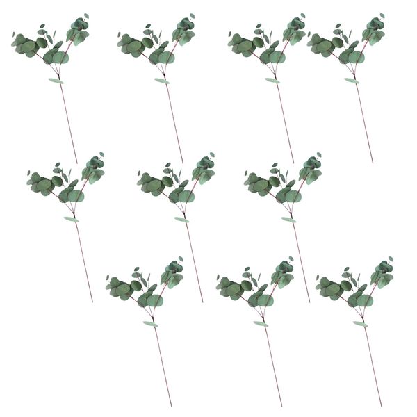 

10branch 24.8" artificial round eucalyptus leaves wedding bouquet home decor