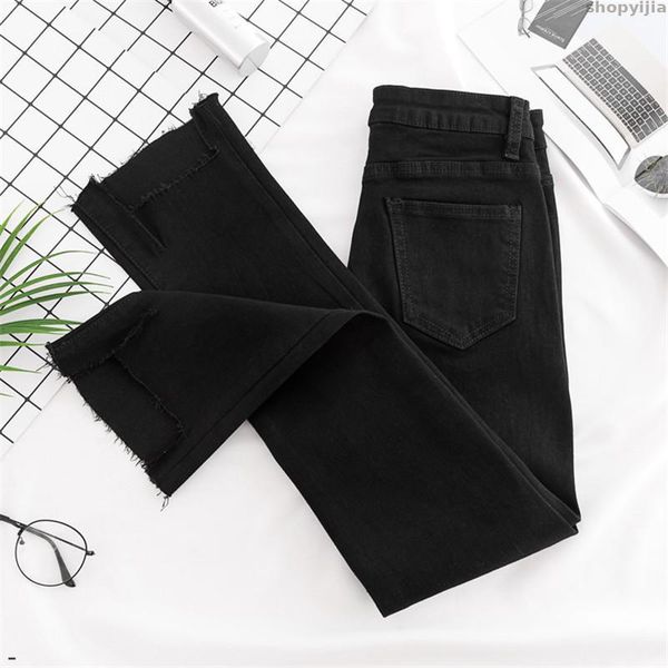

denim flares pants breathable plus size female stretch slim fashion bell bottom trousers women jeans, Blue