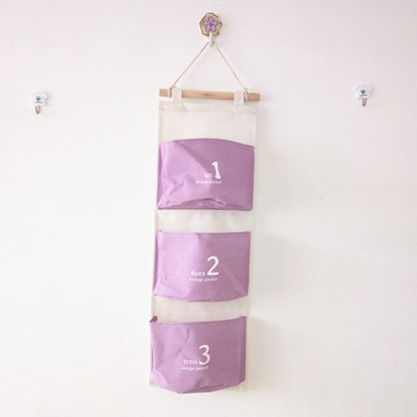 

3 pockets hanging closet door key diaper storage