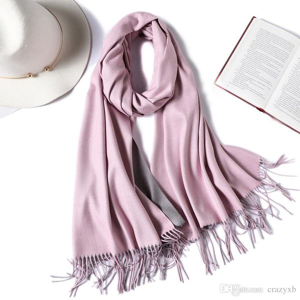 

fashion 2018 new spring winter scarves for women shawls and wraps lady pashmina pure long cashmere head scarf hijabs stoles, Blue;gray