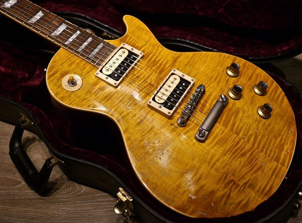 

aged quality electric guitar one piece body guitars,slash aged