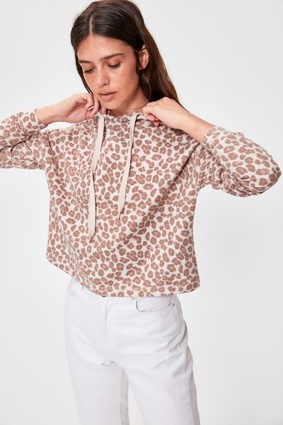 

trendyol leopard pattern вязаная фуфайка twoaw20sw0670, Black