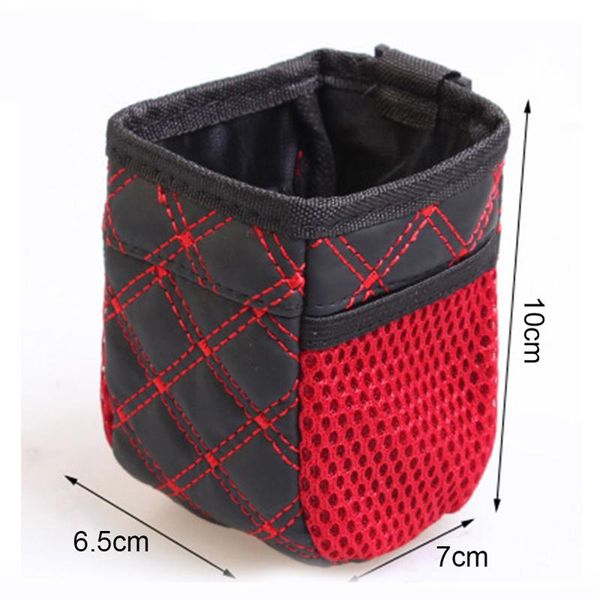 

car dash air vent trash pu leather box case gadget pouch mobile phone holder ca