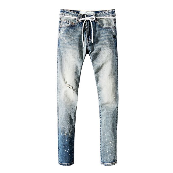 

blue and black trousers representing fashion designers in 2020 destroyed crime slim jeans, straight tight jeans and worn jeans sizes x1, Gray